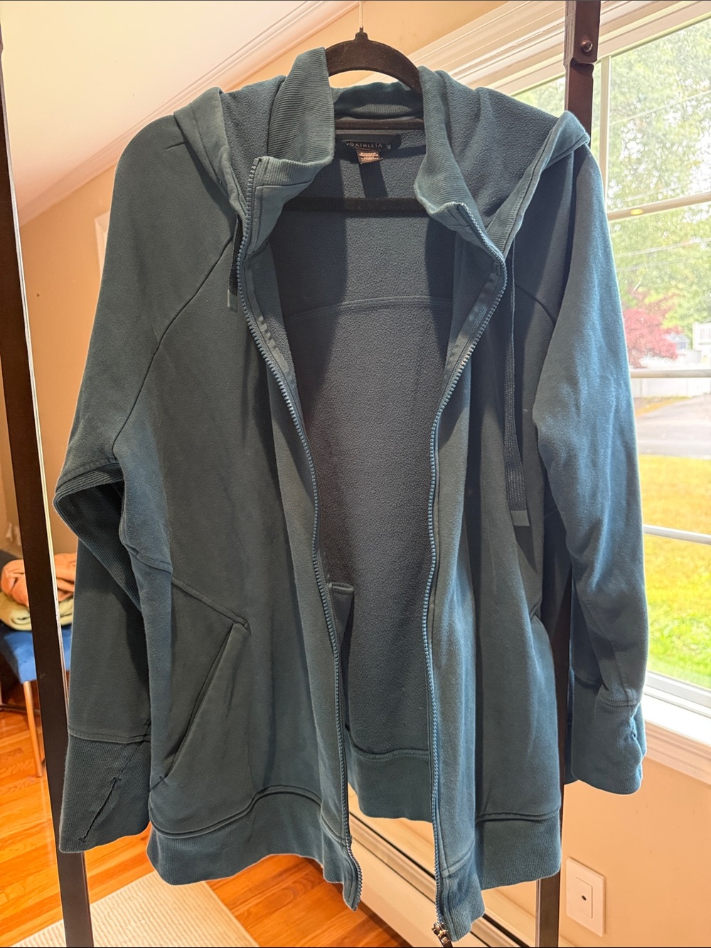 Athleta Teal Lightweight Zip-Up Hoodie Jacket